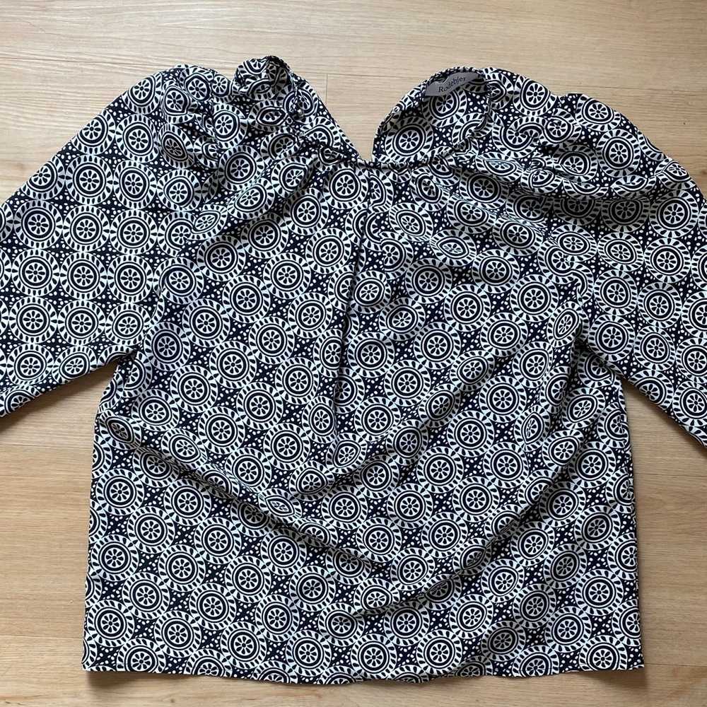 Elegant Black and White Women's Blouse